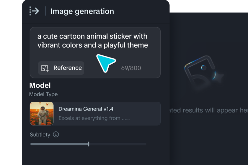 Enter sticker prompt in online sticker maker