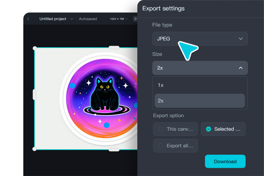  Edit and download custom stickers online