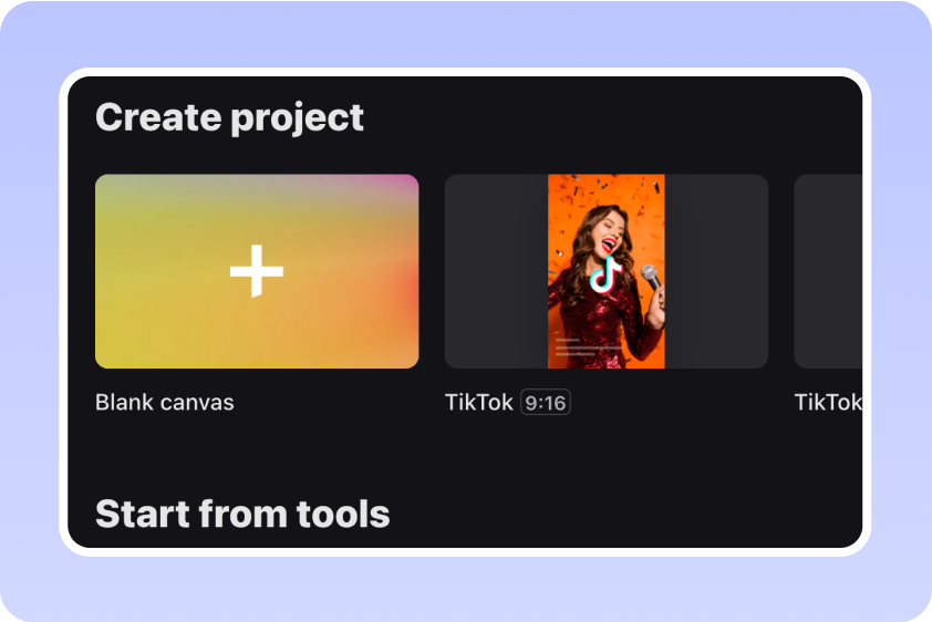 create project in CapCut