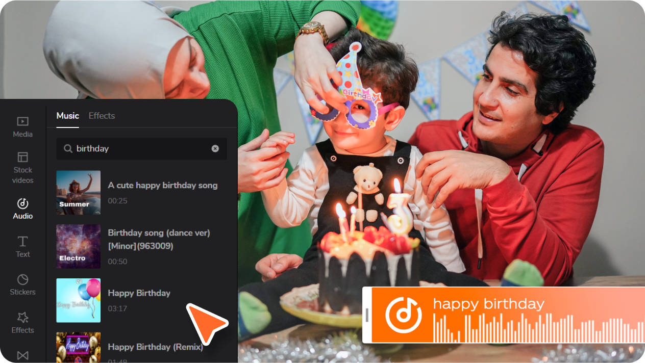 Choose Music for Your Birthday Video with CapCut PC Editor