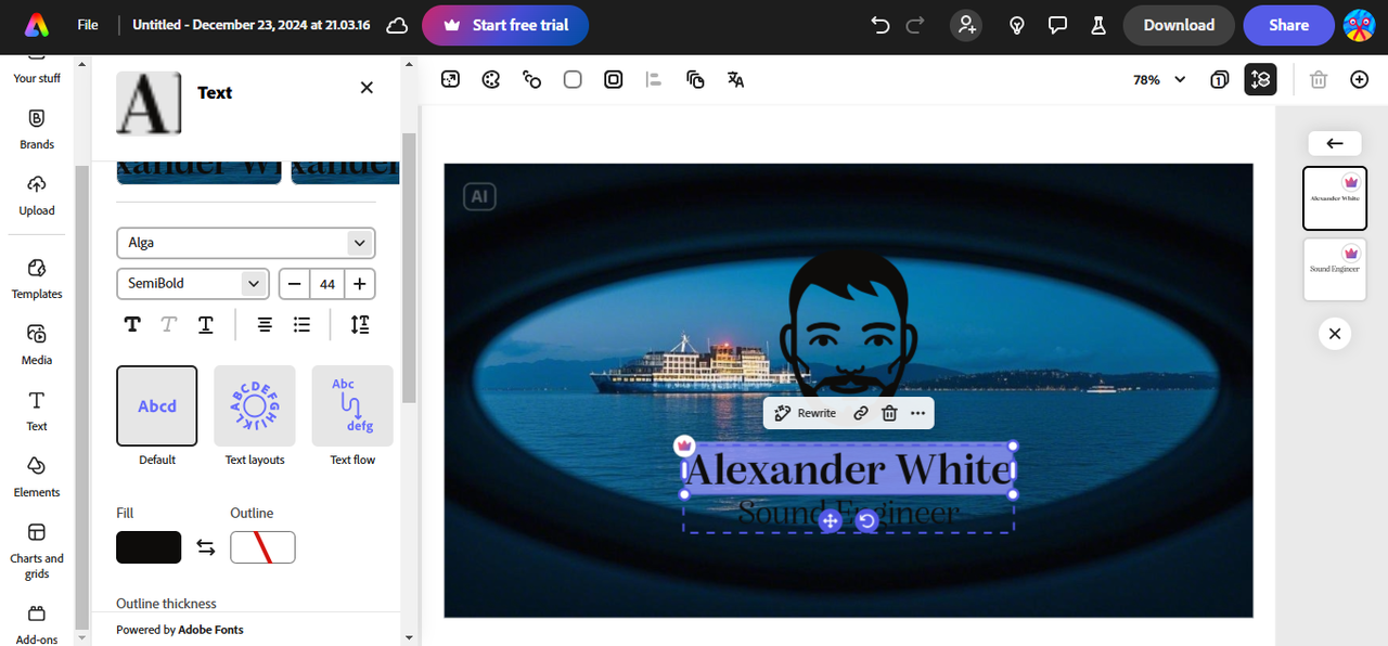 Adobe's interface